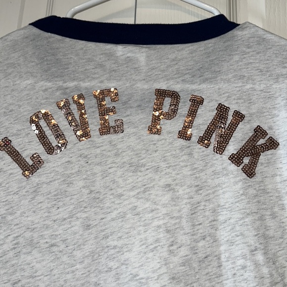 Pink by Victoria Secret Woman’s Sequins Short Sleeves Top Size XS - Picture 3 of 11